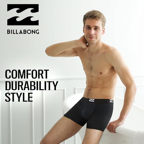 Billabong Mens Boxer Briefs 4 Pack Long Leg Performance Compression Shorts Mens Underwear 7.5” Inseam3