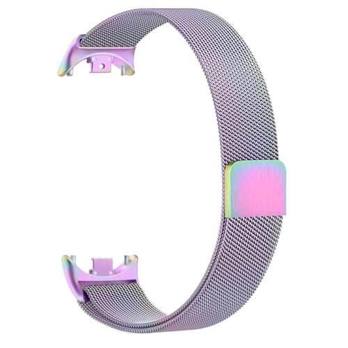Metal Bands for Xiaomi Mi Band 8/9/10, Adjustable Stainless Steel Replacement Strap with Magnetic Buckle for Xiaomi Mi Band 8/9/10 Women Men