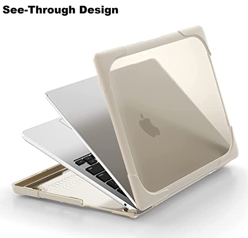 Image of Midkart Kickstand Case Compatible with MacBook Air 13.6 inch M5 M4 M3 M2 Release 2026-2022 A3449 A3240 A3113 A2681 Heavy Duty Hard Shell Shockproof Protecive Cover for MacBook Air 13 inch Case, Khaki