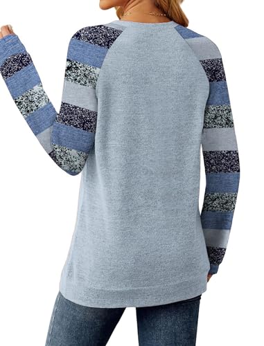 Image of Saloogoe Tunic Sweatshirts for Women Crewneck Lightweight Sweaters Raglan Long Sleeve Shirts Fall Fashion Tops 2026