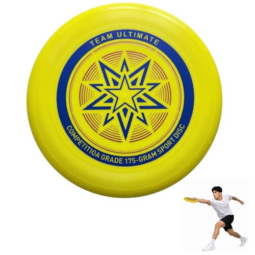 LZYKJGS Frisbee 175g, Ultimate Frisbee, Disco de Lanzamiento Profesional, Frisbee de competición Funsport, Disco Ultimate Frisbee, Jugadores Aficionados y Profesionales (Amarillo)