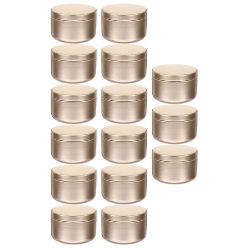 VILLCASE 24 Pcs Candle Jar Decorative Labels Empty Storage Tins Candle Tin Can Black Candlestick Holders Round Tin Containers 2 Oz Tinplate Candy Jar Containers with Lids Tin Box Aluminum