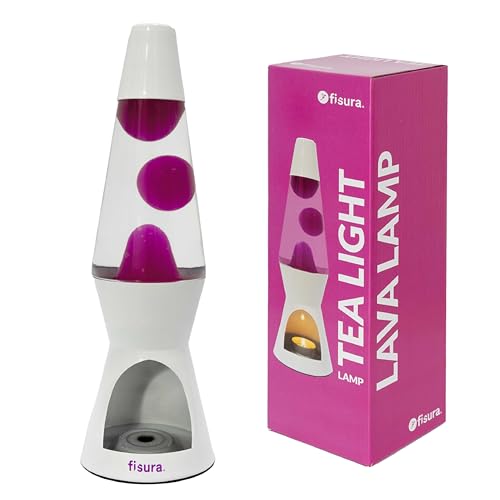 Fisura Lavalampe mit Kerze, ohne Strom, Rosa und Weiß, umweltfreundlich, originelles Geschenk, 29 cm x 8,5 cm (Kerze nicht im Lieferumfang enthalten)