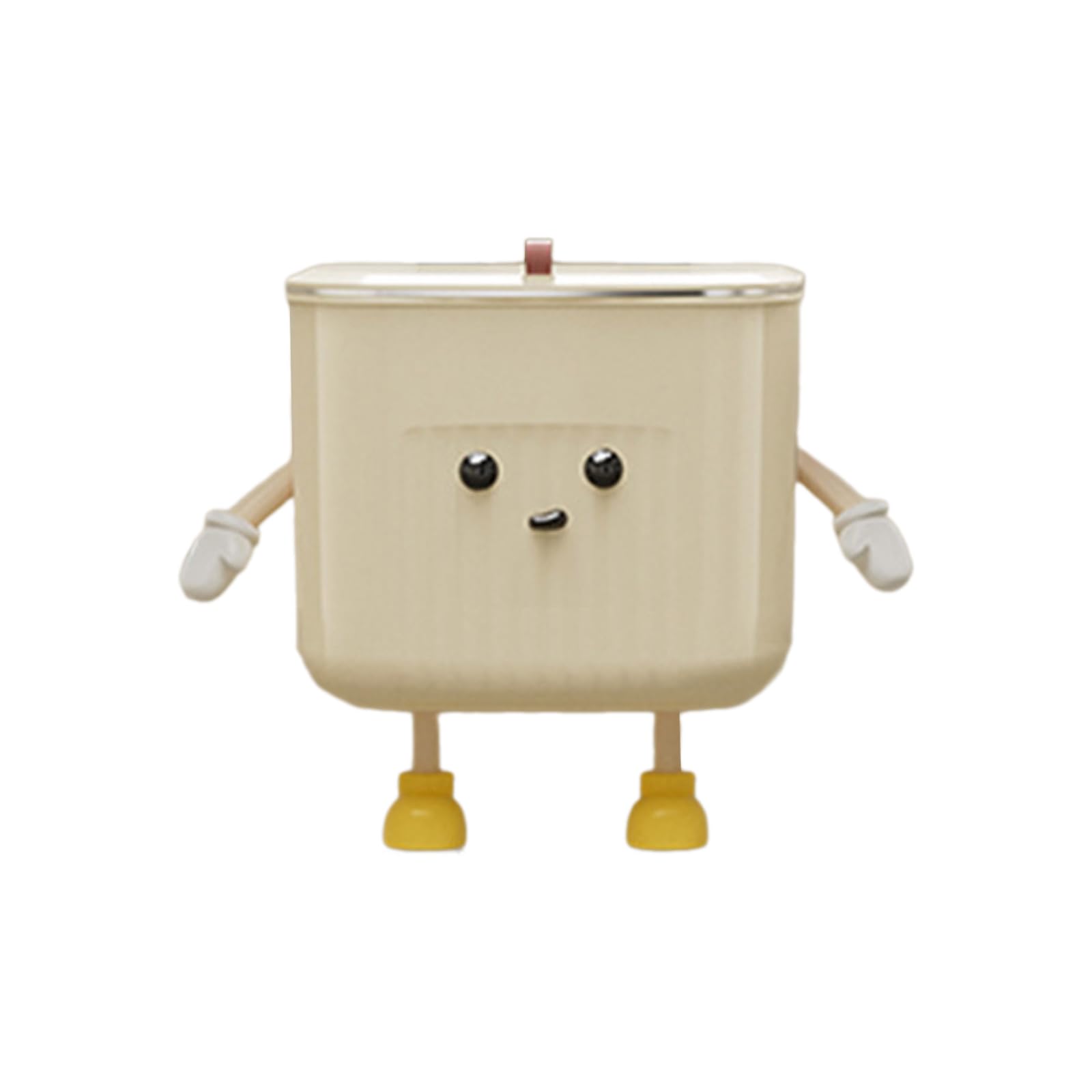 Oadnijuie Small Cartoon Hangings Garbage Can With Lid Space Saving Under Sink Trash Can For Cupboard Perfect For Kitchen Bathroom Decors Waste Bin Bathroom