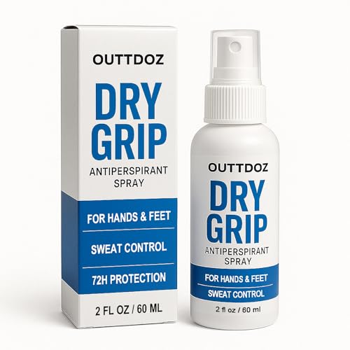 DryGrip Antiperspirant Spray for Hands and Feet – Extra Strength Sweat Control with 15% Aluminum Chloride – Grip Enhancer for Climbing, Gymnastics, Weightlifting, Dance and Sports