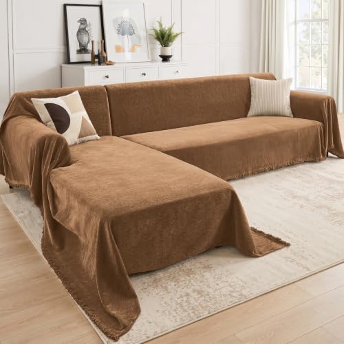 CAPALOCA Sectional Couch Covers for Sofa Washable L Shaped Couch Cover XXL