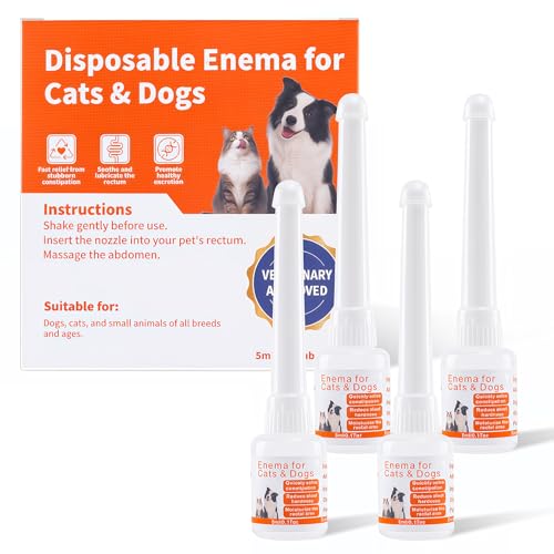 Tauphete Disposable Enema for Cats & Dogs Pet Enema for Constipation Quickly Softens Stool Easy-to-Use Enema Kit for Small Animals Vet Recommended 5 mL4 Pack