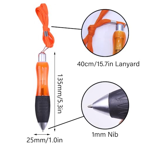 TopHomer 5 Pcs Big Fat Pens with Refills, Wide Grip, Retractable, Black Ink, Ambidextrous, Adult, Writing, Drawing - Image 2