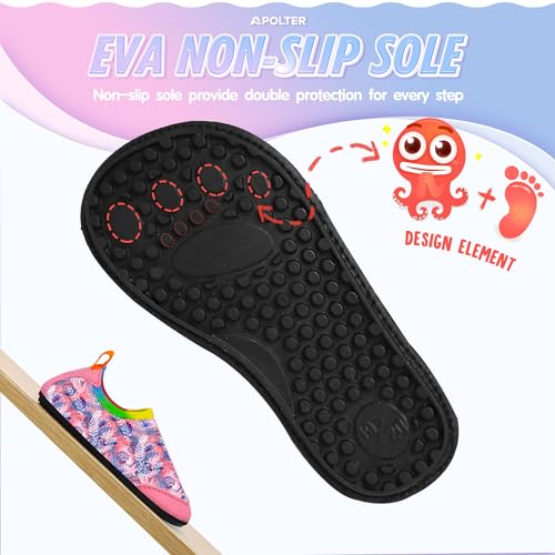 Apolter Baby Boys and Girls Swim Water Shoes Barefoot Aqua Socks Non-Slip for Beach Pool Toddler - Thumbnail 5