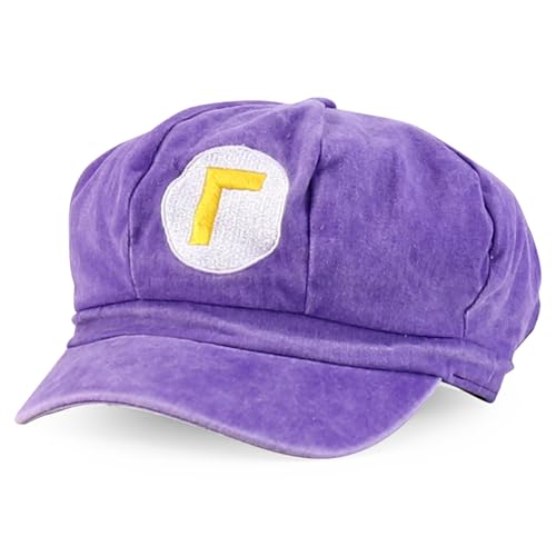 Image of Armycrew Mario Luigi Pigment Dyed Newsboy Style Cosplay Costume Hat