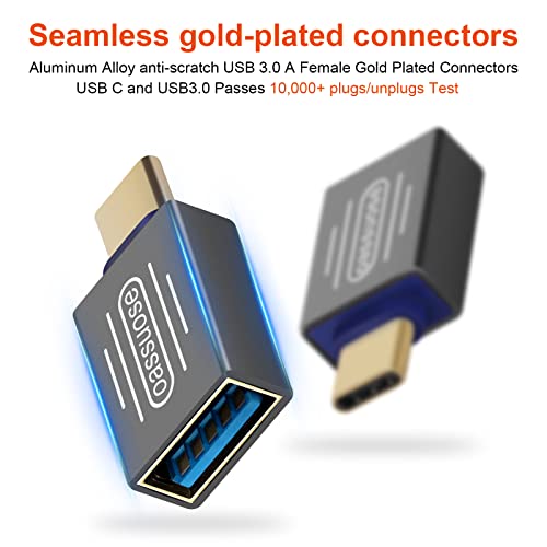 4-Pack USB C to USB Adapter [Gold-Plated],Type-C Male to USB 3.0 Female Adapter,Thunderbolt 3/4 to USB OTG Adapter for MacBook Pro 2020,iPad Pro 2020,MacBook Air 2020 and More Type C Devices (Grey) - Thumbnail 3