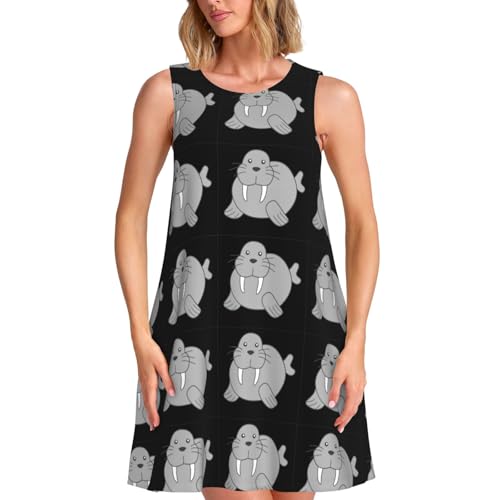 Robe t-shirt ample femme avec poches vêtement léger été imprimé