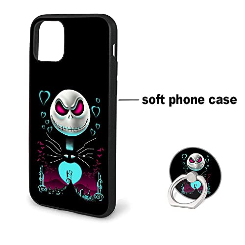 Cute Phone Case For Iphone 13 Pro Max With Ring Holder Kickstand,Tpu Soft Rubber Silicone Protective Cover For Iphone 13 Pro Max 6.7 Inch - Black Design #TOP2