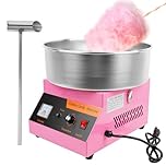 NBYTLT Commercial Cotton Candy Machine, 1000W Candy Floss Machine, Pink Electric Cotton Candy Maker with Sugar Scoop, Stainless Steel Bowl for Birthday Home Carnival Family Party