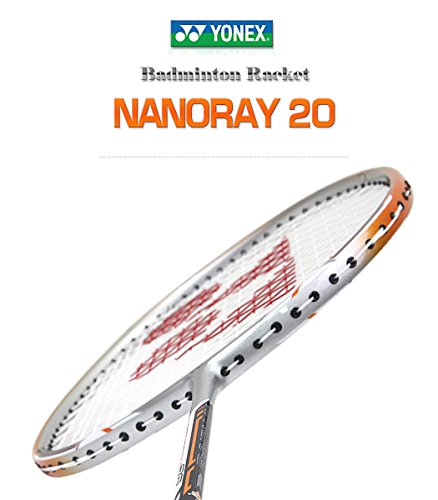 Yonex NANORAY 20 NEW Badminton Racket 2017 Racquet Silver/Orange 3U/G4 Pre-strung with a Half-length Cover (NR20-Silver/Orange)