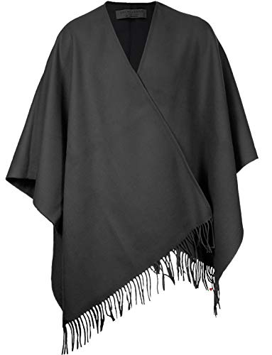 Cape en laine d'agneau charcoal sur commande pour femme
