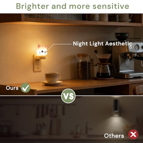 Image of L LOHAS LED Plug in Night Light for Kids, 3D Cute Cat Night Lights