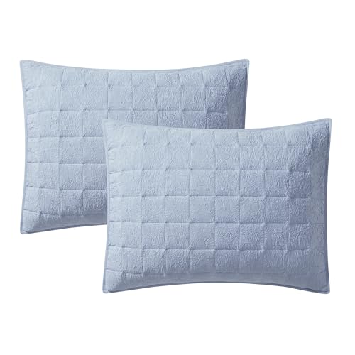 SEDLAV Solid Blue Soft Wash Pillow Shams, Standard (2 Count), Standard Size Pillow Shams and Ultra-Soft Fabric (Blue)
