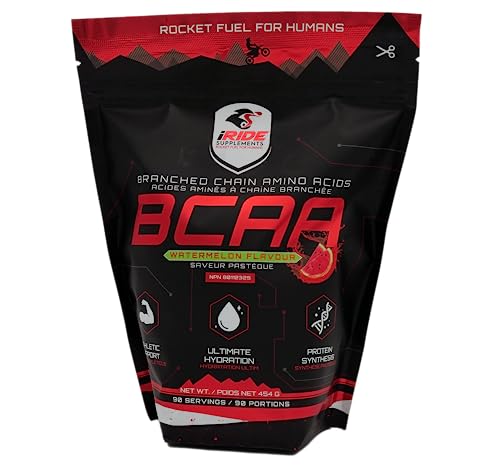 iRide Supplements – Branched Chain Amino Acids BCAA Protein Powder, Watermelon Flavour – Ideal for Hydration, Boosts Energy, Enhanced Performance, Endurance & Metabolism – Athlete Supports-90 Servings