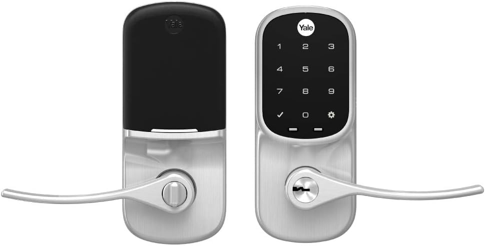 Image of Yale Assure Lever Entry Door Lock with Wi-Fi Connected Touchscreen, Satin Nickel Smart Keypad Door Lock with Handle, Back-Up Key, and Z-Wave Compatibility, YRL226-ZW2-619 (Pack of 6)