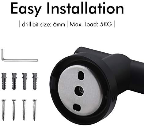 KES Black Shower Riser Rail Stainless Steel Bathroom Slider Rail with Shower Head Holder Wall Mounted, F204DG-BK