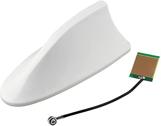 إريال للراديو لسقف السيارة بتصميم زعنفة قرش، اريال لراديو اف ام/ ايه ام، اكسسوارات لديكور السيارة، أبيض، مخصص حسب نوع السيارة