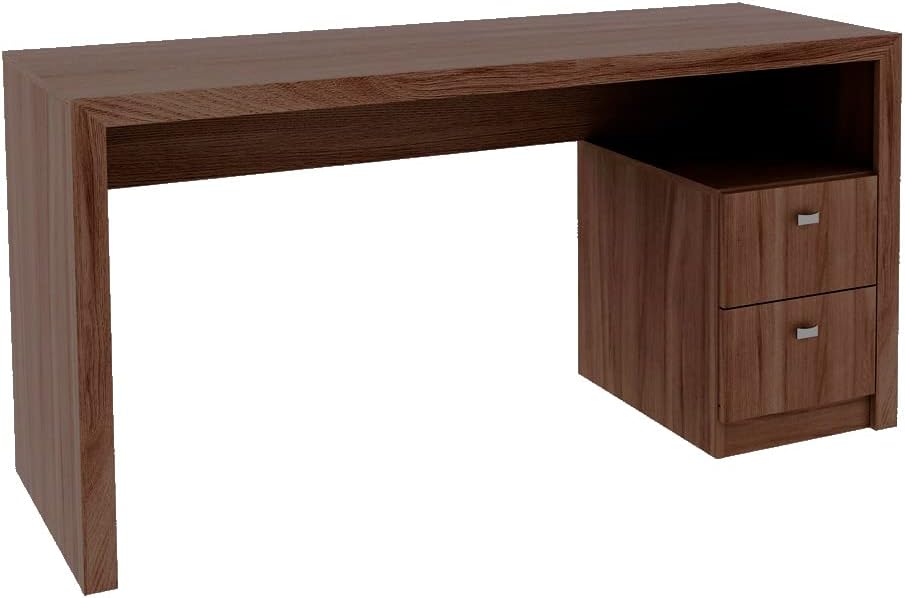 Tecnomobili Office Table With 2 Drawers, Oak 74.5 X 135.8 X 46.5 Cm
