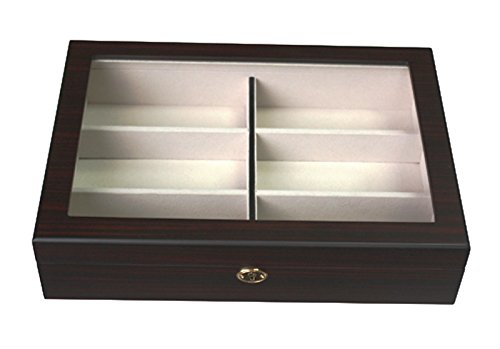 Preisvergleich Produktbild Schöne Brillenschatulle, Brillenbox, Brillenetui von Woolux für 6 Brillen, Sonnenbrillen Holz Echtglas