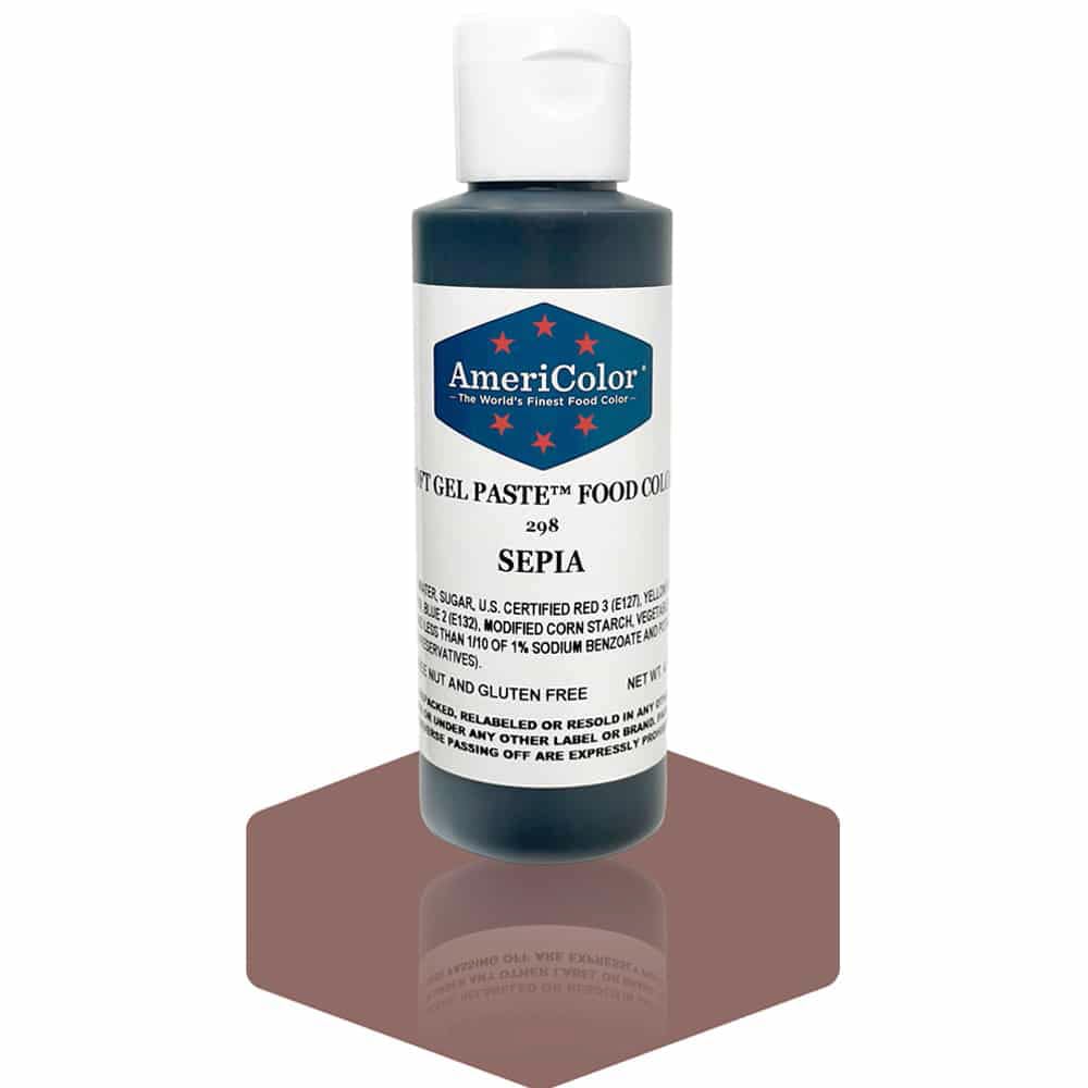 AmeriColor, Sepia, 4.5 Ounce Bottle, Soft Gel Paste Food Color