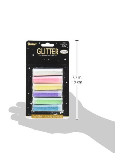 Darice, 6 Piece, Pastel Color Fine Glitter, Assorted #TOP1