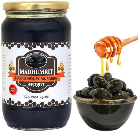 Madhumrit Natural & Organic Harad Honey Murabba | Treats Acidity | Strengthens Digestive System | Boosts liver Function | Rich in Vitamin C | Treats Gastric problems | Helps in weight loss (1 Gram)