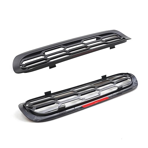 Image of Front Grill Inserts Cover Trims Mesh Grille Frame Kit Compatible with 2021 2022 2023 2024 2025 New Ford Bronco 2 /4 Door Exterior Decoration Accessories Protection Decor Decal, 6Pcs Black