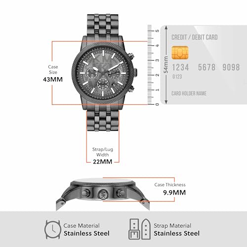 Image of Michael Kors Hutton Gun-Metal Watch MKO1164