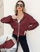 Arssm Cropped Hoodie Women Zip Up Long Sleeve Sweatshirts Casual Fashion Hooded Workout Jacket Crop Top(Wine-S)