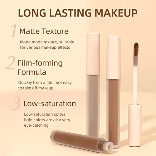 Dageda 8 Colors Matte Eyeshadow Set, Cream Eyeshadow Liquid Smooth Creamy Eye Shadow Nude, Lightweight High Pigmented Velvety Eyeshadow Primer, Neutral Long Lasting Waterproof Matte Eye Makeup (Color A) #TOP3