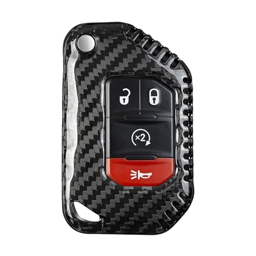 Coque de clé en fibre de carbone véritable pour Jeep Wrangler JL 2023