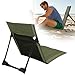 Camping Floor Chair Oxford Fabric Folding Beach Sit Mat with Back Support, Lightweight Travel Lounge Chair with Net Pocket on the Back & Storage Bag for Fishing Hiking Beach (green(With mesh bag))