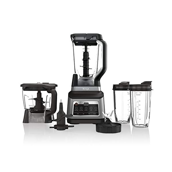 Ninja BN801 Professional Plus Kitchen System, 1400 WP, 5 Functions for Smoothies, Chopping, Dough & More with Auto IQ, 72-oz.* Blender Pitcher, 64-oz. Processor Bowl, (2) 24-oz. To-Go Cups, Grey