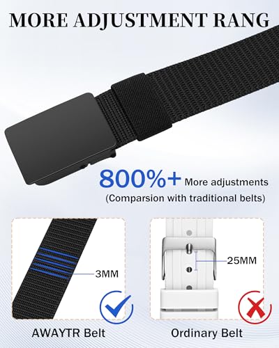 AWAYTR Nylon Golf Belt for Boys -Kids Tactical Belt with Metal Buckle for Baseball Softball Jeans2