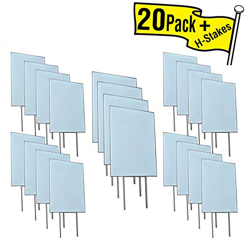 Visibility Signage Experts Blank Yard Signs 12x18 with 6x12 H-Stakes for Garage Sale