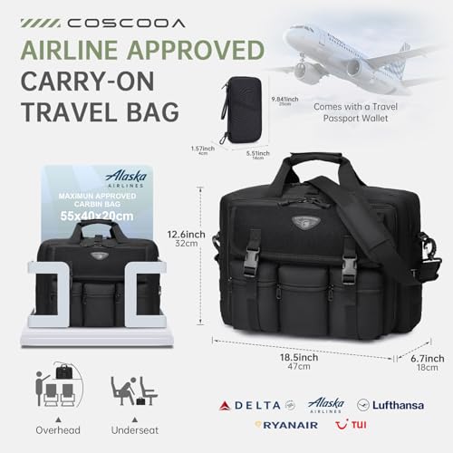 Large Tactical Laptop Bag for Men, Military 17.3 Inch Computer Bag Briefcase with Passport Wallet, Carry on Messenger Bag4