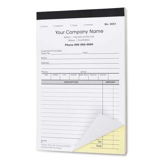 Custom Sales, Invoice, Statement, Estimate, Quote, Personalized Multipurpose Duplicate Carbonless Form with Your Company Name - 2 Books (100 Sets) Numbered