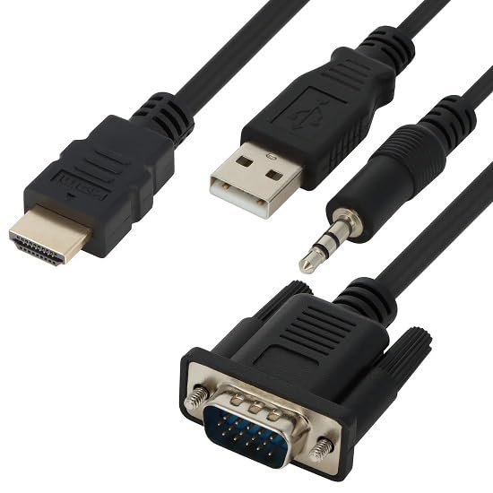 MakWorld VGA Male to HDMI Male Cable Converter (VGA input - HDMI Output) with Audio for DVD Player/Projector/TV Box etc - 1.8 Meter (B0CRBKXL63) Amazon Price History, Amazon Price Tracker