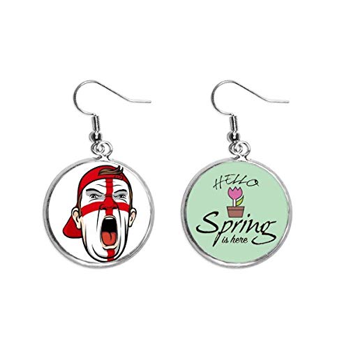 Pendientes de primavera con maquillaje facial de Inglaterra y colgar seguro
