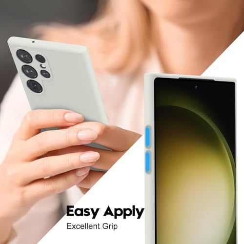Image of DIZORO Microfiber Candy Case Compatible for Samsung S24 Ultra 5G Smooth Touch Cushion Liquid Soft Silicone Gel Rubber Phone Cases Non-Slip Full Body Protective Shockproof Back Cover Stone Grey
