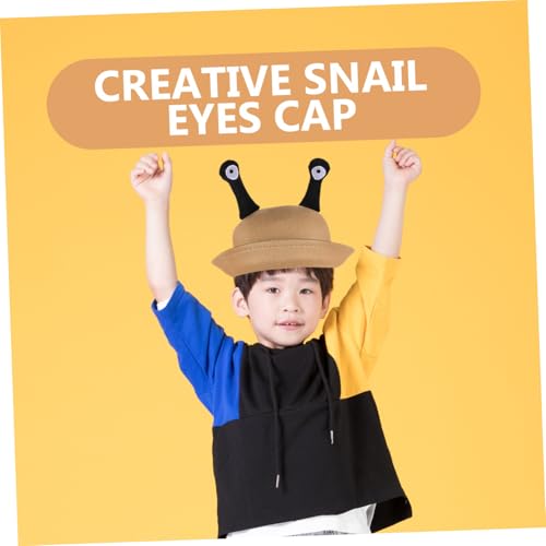 BESPORTBLE Small Round Hat Creative Snail Eyes Casual Dress up Cap for Boy Girl Toddlers Light Brown Lovely and Stylish Boy Girl Hat for Fall and Outfits3