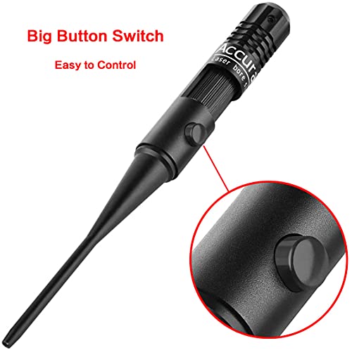 Mrtravell Bore Sight Kit Red Dot Boresighter With Button Switch For 0.177 To 0.54 Caliber Rifles Pistols Hunting With 3 Sets Of Batteries #TOP1