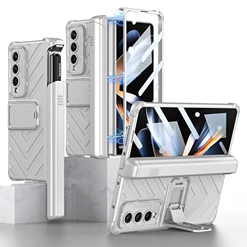 Coque blindée Galaxy Z Fold 4 premium couleur argent avec fente stylet intégrée