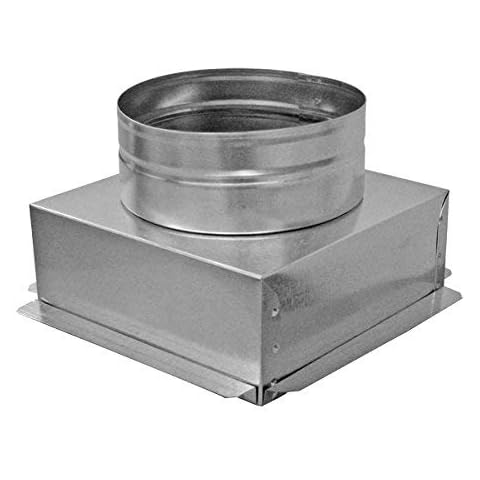 Duct Outlet 14" x 14" Ceiling Box, w/ 12" Round Collar - Connects Register Vent and Diffuser HVAC Cover