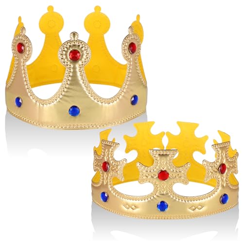 Apausvcm 2 Stück Königskronen Hut,Krone König Gold,Königskrone für Erwachsene,König...